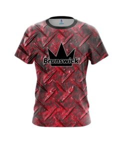 Brunswick Red Diamond Plate CoolWick Bowling Jersey