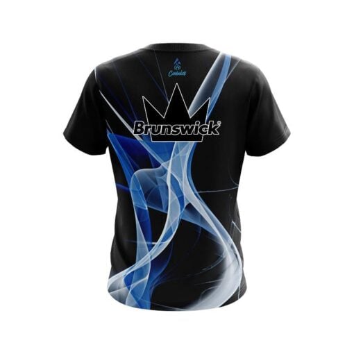 Brunswick Smokey Blue Wave CoolWick Bowling Jersey - Image 2