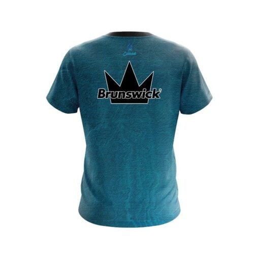 Brunswick Teal Grunge Canvas CoolWick Bowling Jersey - Image 2