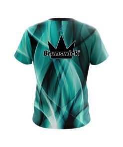 Alternative view of Brunswick Wavy Aqua Swirl CoolWick Bowling Jersey