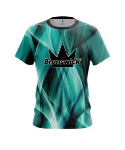 Brunswick Wavy Aqua Swirl CoolWick Bowling Jersey