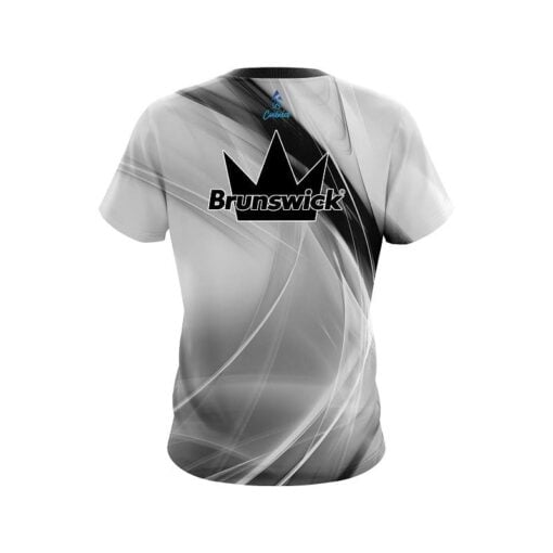 Brunswick Wavy Black And White Swirl CoolWick Bowling Jersey - Image 2