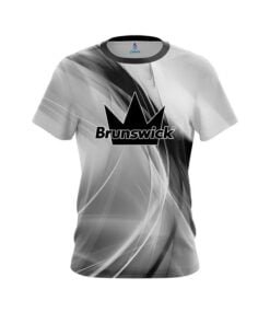 Brunswick Wavy Black And White Swirl CoolWick Bowling Jersey