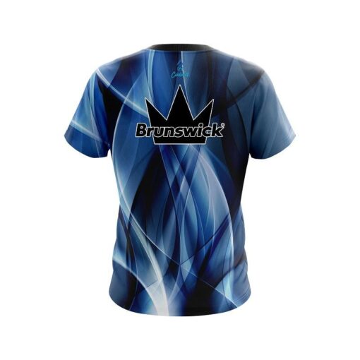 Brunswick Wavy Blue Swirl CoolWick Bowling Jersey - Image 2