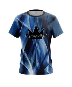 Brunswick Wavy Blue Swirl CoolWick Bowling Jersey