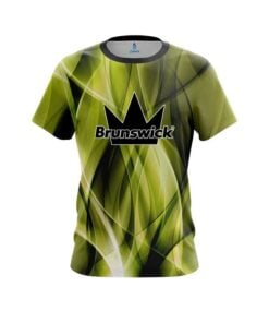 Brunswick Wavy Yellow Swirl CoolWick Bowling Jersey