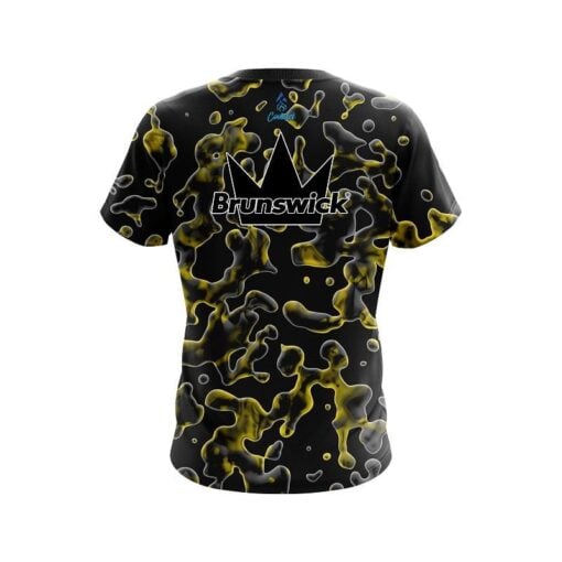 Brunswick Yellow Flowing Fluid CoolWick Bowling Jersey - Image 2