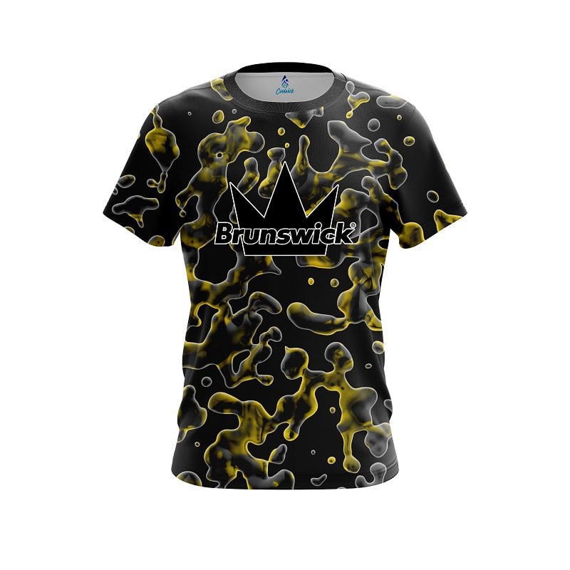 Brunswick Yellow Flowing Fluid CoolWick Bowling Jersey