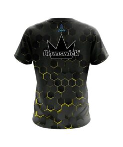 Alternative view of Brunswick Yellow Honeycomb Fusion CoolWick Bowling Jersey