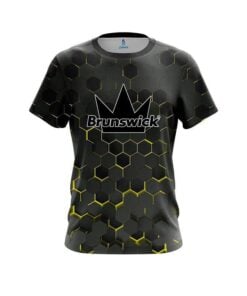 Brunswick Yellow Honeycomb Fusion CoolWick Bowling Jersey
