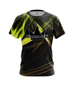 Brunswick Yellow Spiral CoolWick Bowling Jersey