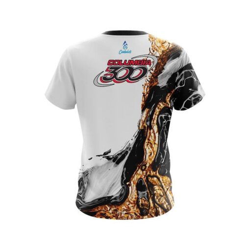 Columbia 300 Black And Gold Liquid Marble CoolWick Bowling Jersey - Image 2