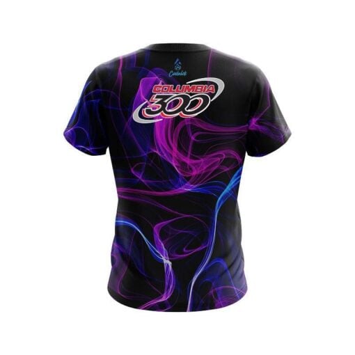 Columbia 300 Blue Purple Smoke CoolWick Bowling Jersey - Image 2