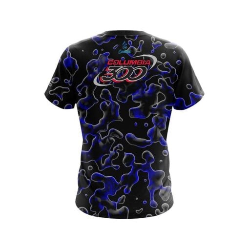 Columbia 300 Blue Flowing Fluid CoolWick Bowling Jersey - Image 2