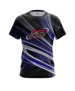 Columbia 300 Blue Motion Swirl CoolWick Bowling Jersey