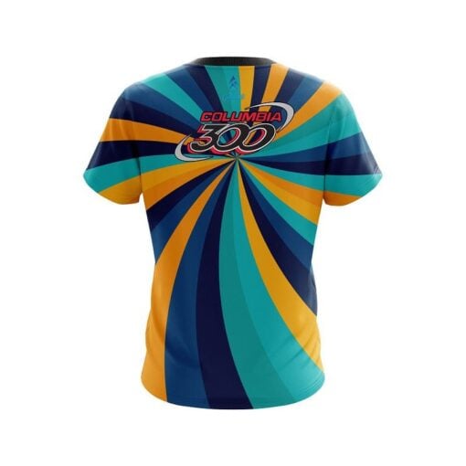 Columbia 300 Orange And Blue Color Swirl CoolWick Bowling Jersey - Image 2