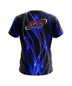 Alternative view of Columbia 300 Blue Spiral Waves CoolWick Bowling Jersey