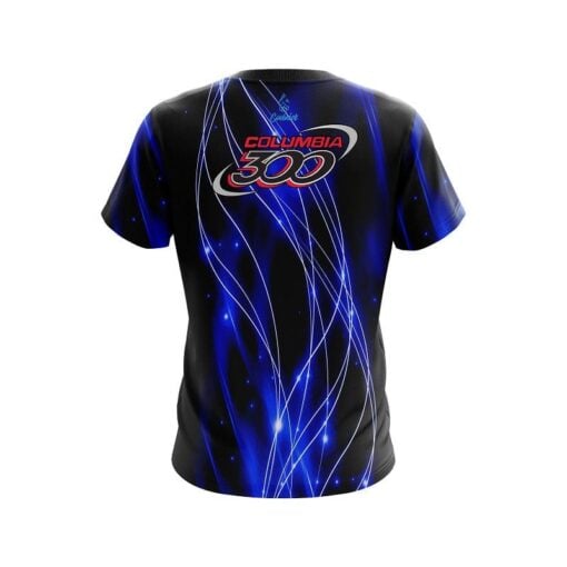 Columbia 300 Blue Spiral Waves CoolWick Bowling Jersey - Image 2