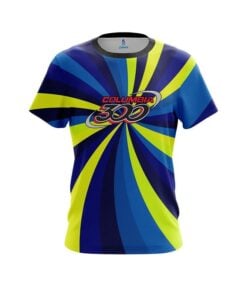 Columbia 300  Blue And Yellow Color Swirl CoolWick Bowling Jersey