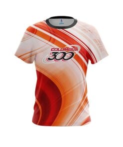 Columbia 300 Curvy Orange Pattern CoolWick Bowling Jersey