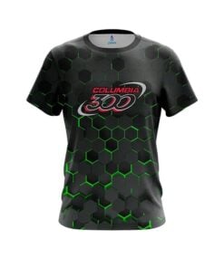 Columbia 300 Green Honeycomb Fusion CoolWick Bowling Jersey