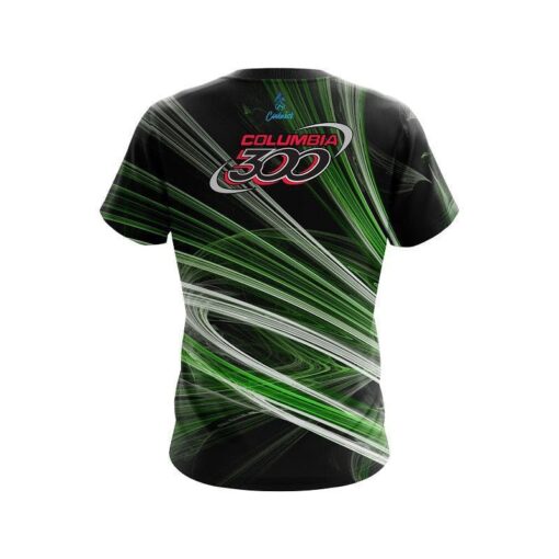 Columbia 300 Green Motion Swirl CoolWick Bowling Jersey - Image 2