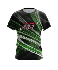 Columbia 300 Green Motion Swirl CoolWick Bowling Jersey