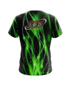 Alternative view of Columbia 300 Green Spiral Waves CoolWick Bowling Jersey