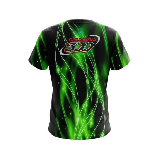 Columbia 300 Green Spiral Waves CoolWick Bowling Jersey - Image 2
