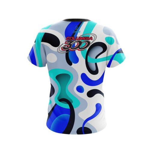 Columbia 300 Modern Art Blue CoolWick Bowling Jersey - Image 2