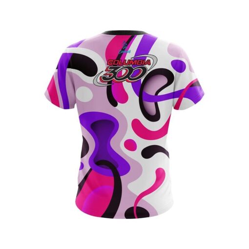 Columbia 300 Modern Art Purple CoolWick Bowling Jersey - Image 2