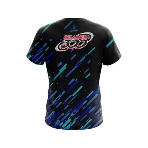 Columbia 300 Modern Blue Stripe CoolWick Bowling Jersey - Image 3