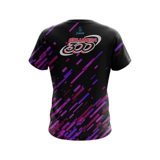 Columbia 300 Modern Purple Stripe CoolWick Bowling Jersey - Image 2