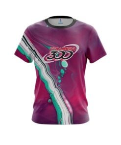 Columbia 300 Pink And Green Liquid CoolWick Bowling Jersey
