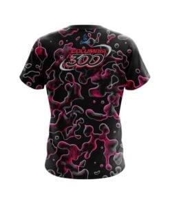 Alternative view of Columbia 300 Pink Flowing Fluid CoolWick Bowling Jersey