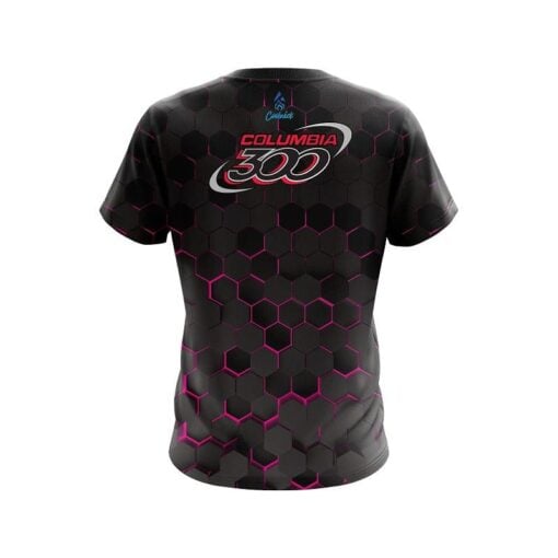 Columbia 300 Pink Honeycomb Fusion CoolWick Bowling Jersey - Image 2