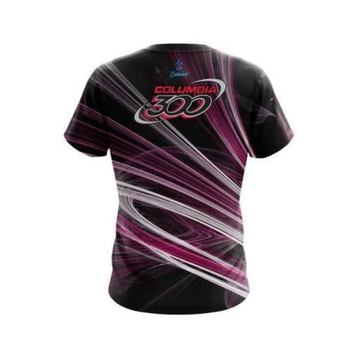 Columbia 300 Pink Motion Swirl CoolWick Bowling Jersey - Image 2
