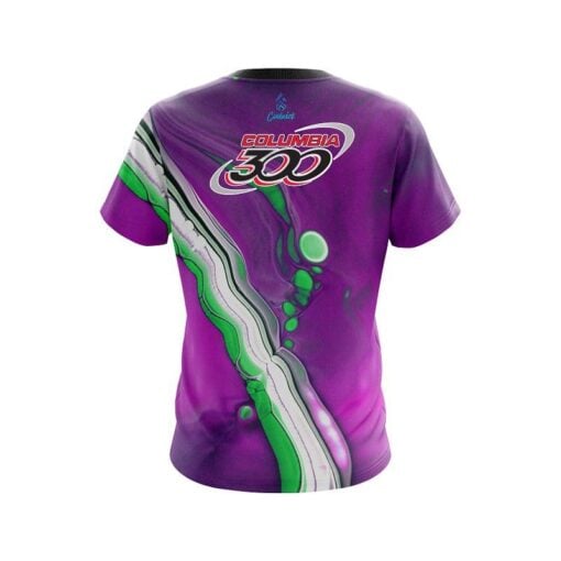 Columbia 300 Purple And Green Liquid CoolWick Bowling Jersey - Image 2