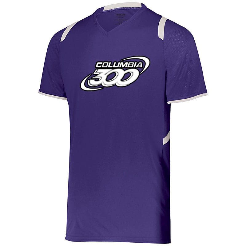 Columbia 300 Men's Saber Performance Polo Bowling Shirt Dri-Fit Purple Lime 