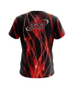 Alternative view of Columbia 300 Red Spiral Waves CoolWick Bowling Jersey
