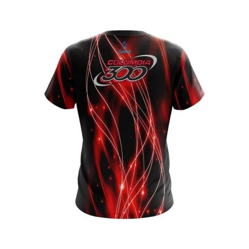 Columbia 300 Red Spiral Waves CoolWick Bowling Jersey - Image 2