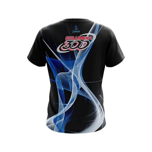 Columbia 300 Smokey Blue Wave CoolWick Bowling Jersey - Image 2