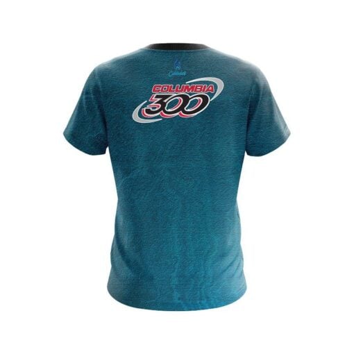 Columbia 300 Teal Grunge Canvas CoolWick Bowling Jersey - Image 2