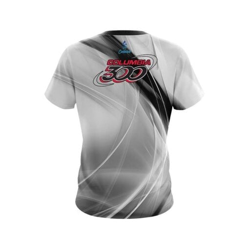 Columbia 300 Wavy Black And White Swirl CoolWick Bowling Jersey - Image 2
