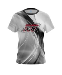Columbia 300 Wavy Black And White Swirl CoolWick Bowling Jersey