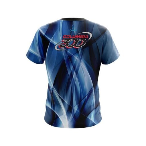 Columbia 300 Wavy Blue Swirl   CoolWick Bowling Jersey - Image 2