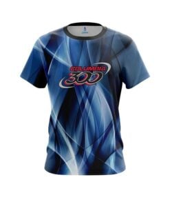 Columbia 300 Wavy Blue Swirl   CoolWick Bowling Jersey