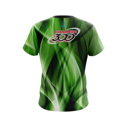Columbia 300 Wavy Green Swirl   CoolWick Bowling Jersey - Image 2