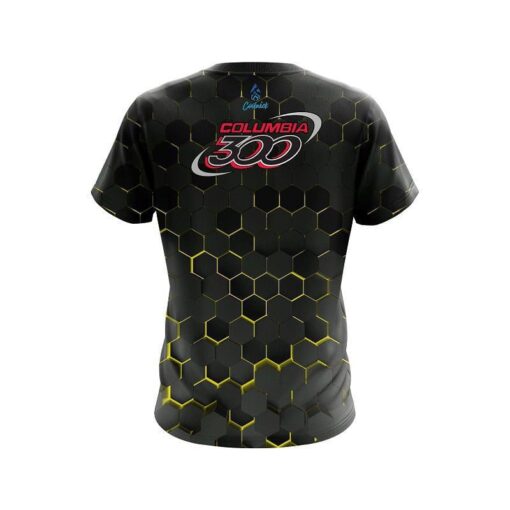 Columbia 300 Yellow Honeycomb Fusion CoolWick Bowling Jersey - Image 2