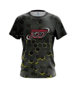 Columbia 300 Yellow Honeycomb Fusion CoolWick Bowling Jersey